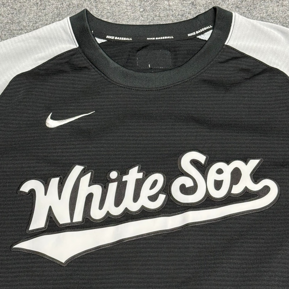 Nike Chicago White Sox Shirt Mens XL Black Player Issued Team Pullover Top